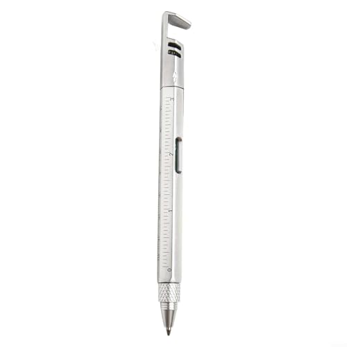 SPORTARC 6-in-1-Kugelschreiber mit Wasserwaage und Handyhalterung für bequeme Verwendung (Silber) von SPORTARC