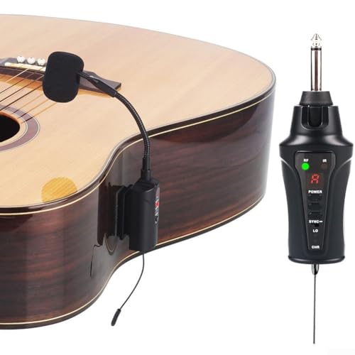 SPORTARC Kabelloses Gitarrenmikrofon, kabelloses Mikrofonsystem, professionelles UHF-Mikrofonempfänger-Sendersystem für Gitarren-Akkordeon (-EU), 1401678512 von SPORTARC