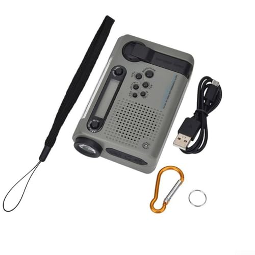 Solarradio mit Handkurbel, AM FM SW Mini-Radio, 2000 mAh, Alarm-Telefon-Ladegerät, ausgestattet mit 3 W LED-Taschenlampe, SOS-Alarmfunktion für Notfälle (grün) von SPORTARC