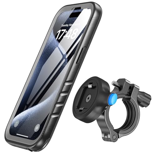 SPORTLINK Handyhalterung Fahrrad für iPhone 15 Pro - Aluminium Handyhalter Motorrad [360°Verstellbare/Vollständiger Schutz] Outdoor Phone Mount Fahrrad Fahrradhandyhalter Halter Lenker Handy Halterung von SPORTLINK