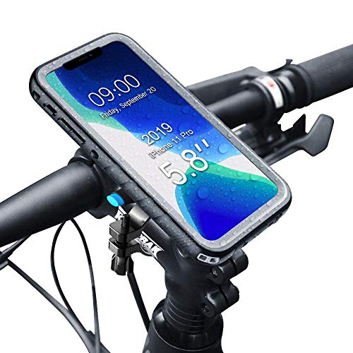 SPORTLINK Handyhalterung Fahrrad mit wasserdichte Hülle für iPhone 11 Pro, Handyhalter Motorrad Bike Mount für 20-35 mm Lenker (5,8 Zoll) von SPORTLINK
