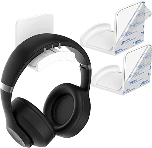 SPORTLINK Headset Halterung Halter - Universal Kopfhörer Haken Wandhalterung Ohrhörer Aufhänger mit [Starkem Klebeband] für Mehrere Geräte, Schreibtisch, Wand, Tisch, Gaming Headphones Weiß-2 Stücke von SPORTLINK