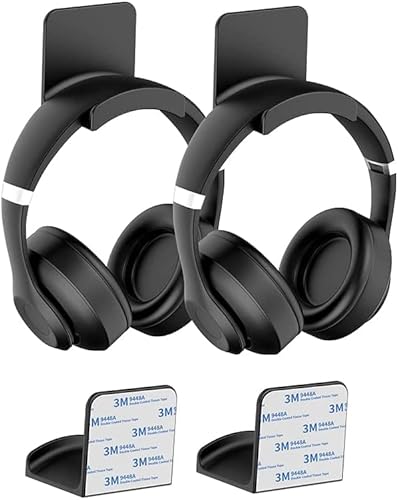 SPORTLINK Headset Halterung Halter - Universal Kopfhörer Haken Wandhalterung Ohrhörer Aufhänger mit [Starkem Klebeband] für Mehrere Geräte,Wand, Tisch, Gaming Headphones Schwarz-2 Stücke von SPORTLINK