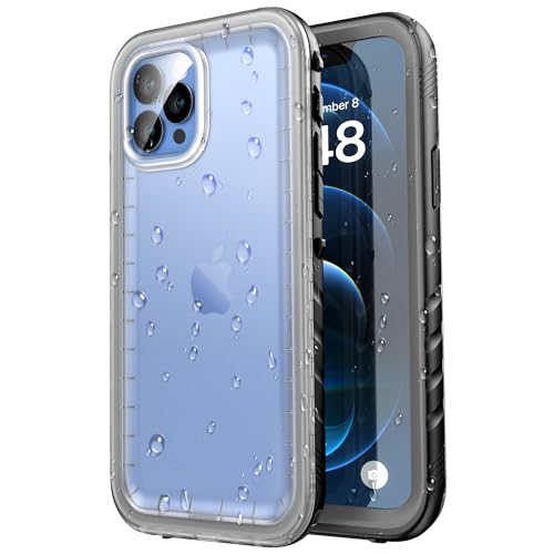 SPORTLINK für iPhone 12 Mini Hülle Wasserdicht - 360 Grad Outdoor Schutzhülle kameraschutz Displayschutz [IP68 Waterproof] [6FT Stoßfeste Hard Case] Schwarz/Durchsichtig von SPORTLINK
