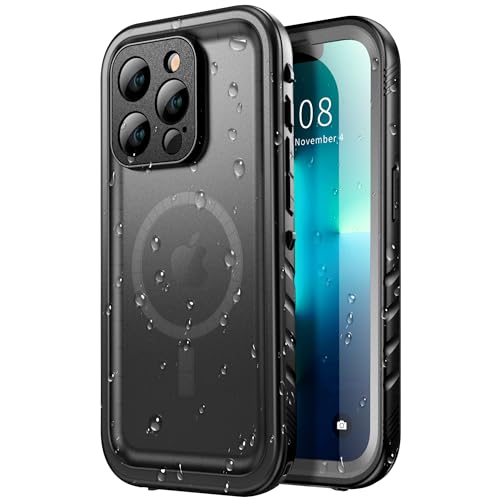 SPORTLINK für iPhone 13 Pro Wasserdicht Hülle - 360 Grad Outdoor Schutzhülle kameraschutz Displayschutz[ mit MagSafe][IP68 Waterproof] [6FT Stoßfeste Hard Case ] Magnetisch handyhülle Schwarz 6,1" von SPORTLINK