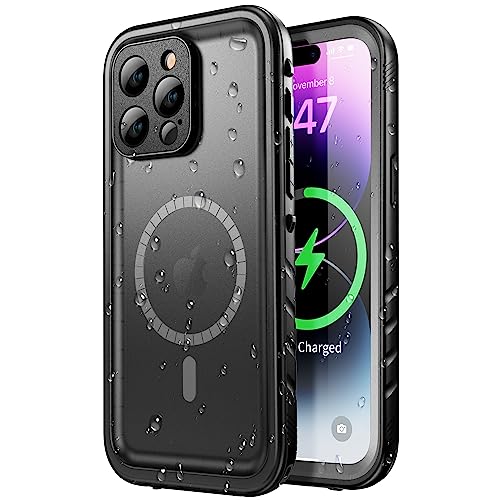 SPORTLINK für iPhone 14 Pro Max Wasserdicht Hülle - 360 Grad Outdoor Schutzhülle kameraschutz Displayschutz[ mit MagSafe][IP68 Waterproof] [6FT Stoßfeste Hard Case ]Magnetisch handyhülle Schwarz 6,7" von SPORTLINK