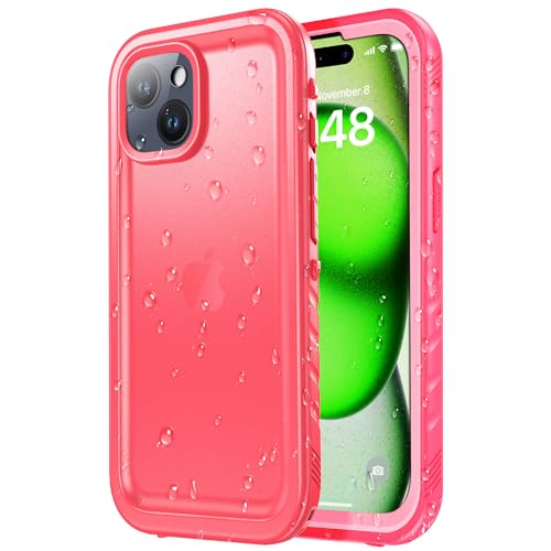 SPORTLINK für iPhone 15 Plus Hülle Wasserdicht - 360 Grad Outdoor Schutzhülle kameraschutz Displayschutz [IP68 Waterproof] [6FT Stoßfeste Hard Case] Panzerhülle Komplettschutz Rosa 6,7" von SPORTLINK