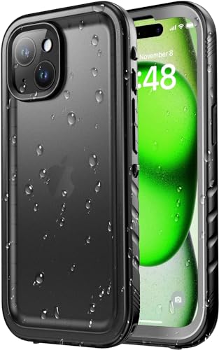 SPORTLINK für iPhone 15 Plus Hülle Wasserdicht - 360 Grad Outdoor Schutzhülle kameraschutz Displayschutz [IP68 Waterproof] [6FT Stoßfeste Hard Case] Panzerhülle Komplettschutz Schwarz 6,7" von SPORTLINK