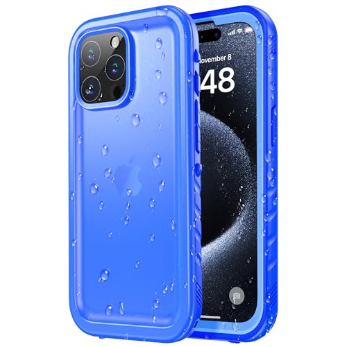 SPORTLINK für iPhone 15 Pro Hülle Wasserdicht - 360 Grad Outdoor Schutzhülle kameraschutz Displayschutz [IP68 Waterproof] [6FT Stoßfeste Hard Case] Panzerhülle Komplettschutz Blau 6,1" von SPORTLINK