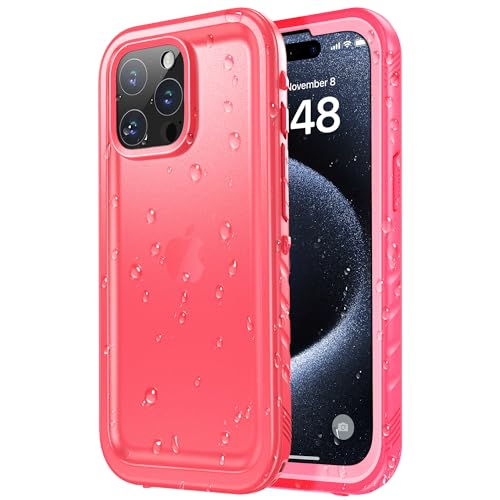 SPORTLINK für iPhone 15 Pro Hülle Wasserdicht - 360 Grad Outdoor Schutzhülle kameraschutz Displayschutz [IP68 Waterproof] [6FT Stoßfeste Hard Case] Panzerhülle Komplettschutz Rosa 6,1" von SPORTLINK