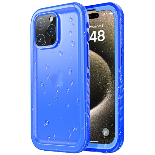 SPORTLINK für iPhone 15 Pro Max Hülle Wasserdicht - 360 Grad Outdoor Schutzhülle kameraschutz Displayschutz [IP68 Waterproof] [6FT Stoßfeste Hard Case] Panzerhülle Komplettschutz Blau 6,7" von SPORTLINK