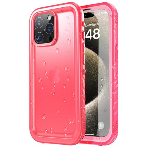 SPORTLINK für iPhone 15 Pro Max Hülle Wasserdicht - 360 Grad Outdoor Schutzhülle kameraschutz Displayschutz [IP68 Waterproof] [6FT Stoßfeste Hard Case] Panzerhülle Komplettschutz Rosa 6,7" von SPORTLINK