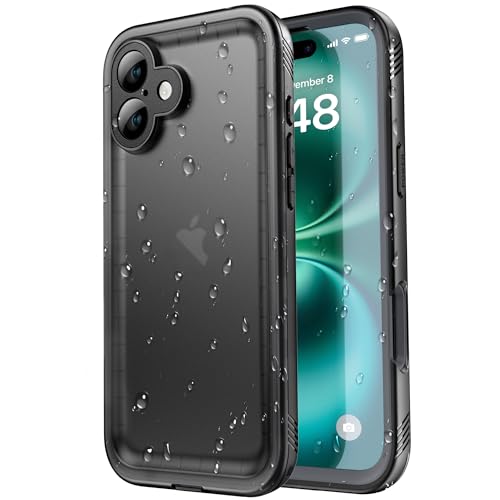 SPORTLINK für iPhone 16 Hülle Wasserdicht - 360 Grad Outdoor Schutzhülle kameraschutz Displayschutz [Kamera-Steuerung] [IP68 Waterproof] [6FT Stoßfeste Hard Case] Panzerhülle Schwarz 6,1" von SPORTLINK