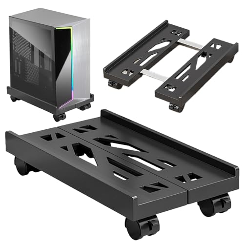 SPORWAY CPU Ständer PC Stand: Computer Halterung Universal Einstellbare CPU Ständer mit 4 Rollen, Unter Schreibtisch Computer Ständer Tower Holder Cart für Computergehäuse Hauptrahmen von SPORWAY