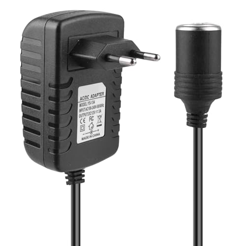 SPORWAY Netzadapter: Spannungswandler, 220v auf 12v 3A, AC-DC Netzteil Adapter, Netzgleichrichter Stromwandler, Zigarettenanzünder Wechselrichter für Auto Haushaltssteckdose von SPORWAY