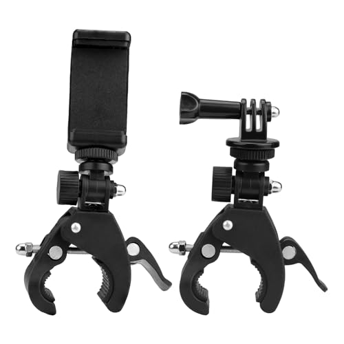 SPRHR 2 Stück Kamerahalterung Fahrrad Klemme mit 1/4 Zoll Schraube, 360° Drehung Action Cam Halterung für Action Kamera DSLR Ständer Zubehör(16–36 mm) von SPRHR