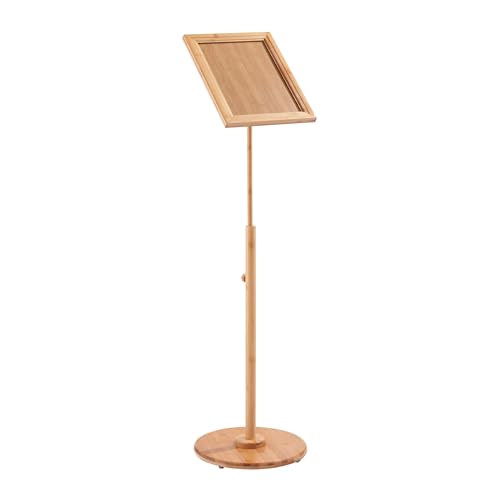 SPRINTIS Infoständer Holz BAMBOO, höhenverstellbar (80-120 cm), Info-Bodenständer für A4-Inhalte, flexibel für Hoch- und Querformat von SPRINTIS