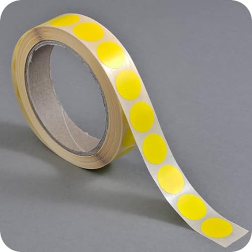 SPRINTIS Markierungspunkte 13mm, 1000 Klebepunkte auf Rolle, selbstklebender Markierungspunkt aus Papier (gelb) von SPRINTIS