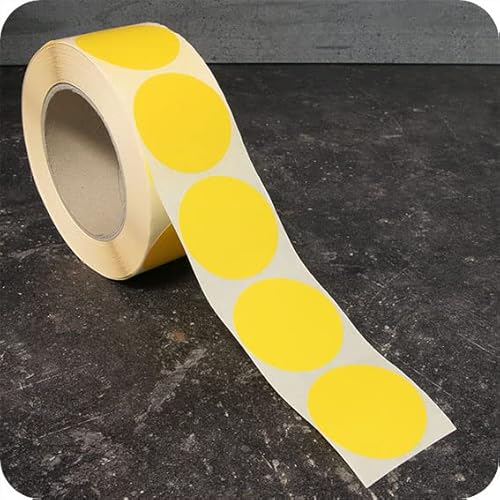 SPRINTIS Markierungspunkte 50mm, 1000 Klebepunkte auf Rolle, selbstklebender Markierungspunkt aus Papier (gelb) von SPRINTIS