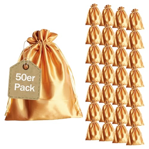 SPRINTIS Satinsäckchen - edle Geschenkbeutel mit Satinband – wiederverwendbare Schmuckbeutel, perfekt für Weihnachten und Hochzeit von SPRINTIS