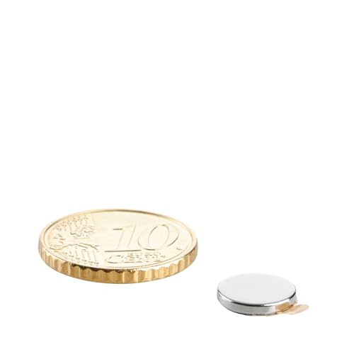 Scheibenmagnete aus Neodym, selbstklebend, 9,5 mm x 1,5 mm, N35 von SPRINTIS