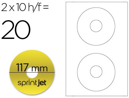 Aufkleber Jet DIN A4 CD DVD Metallic gold - 10 Blatt - für Ink-Jet Aufkleber Jet DIN A4 CD DVD Metallic gold - 10 Blatt - für Ink-Jet von SPRINTJET