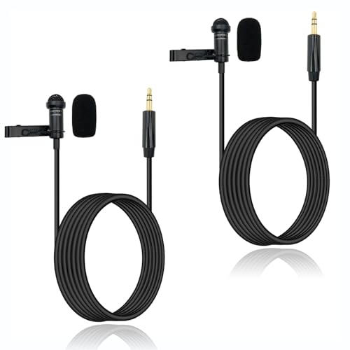 SPTSSWET 2 Pack 3,5 mm Lavalier Mikrofon Kompatibel mit DJI kabellos Mic Transmitters für Rode kabellos GO II 2 Omnidirektionale Kondensator Lapel Mic für Lectures Live Streaming YouTube,5ft Schwarz von SPTSSWET