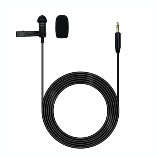 SPTSSWET 3,5 mm Lavalier Mikrofon Kompatibel mit DJI kabellos Mic Transmitters für Rode kabellos GO II 2 Omnidirektionale Kondensator Lapel Mic für Lectures Live Streaming YouTube,5ft Schwarz von SPTSSWET