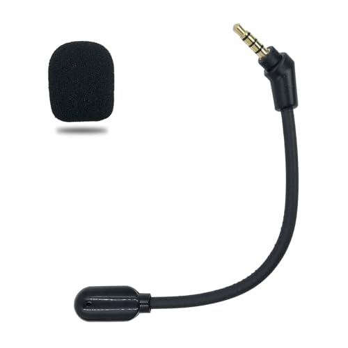 SPTSSWET Abnehmbares Ersatz Spielmikrofon Kompatibel mit Kingston HyperX Cloud Flight/Flight S Gaming Kopfhörer Kabellosem für PC PS5 PS4 Xbox Series X/S, 3.5mm Schwarz von SPTSSWET