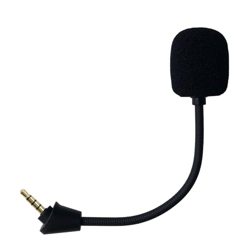 SPTSSWET Ersatz Mikrofon Kompatibel mit Kingston HyperX Cloud 2 II Gaming Kopfhörer für PS5 Xbox Series X/S PS3 PC Rauschunterdrückung, Abnehmbares Ersatz-Spielmikrofon 3,5 mm Jack Schwarz 5,9 inch von SPTSSWET