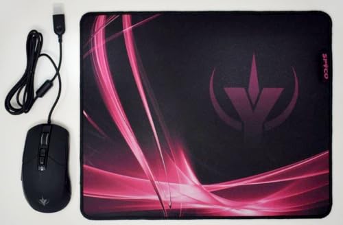 SPYCO Gaming-Maus mit bis zu 7200 DPI, RGB-Beleuchtung und 7 programmierbaren Tasteni + 350 mm x 290 mm großes Gaming-Pad mit Rutschfester Unterseite von SPYCO
