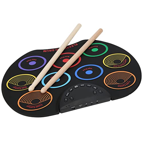 E Drum Pad für Kinder, Elektronisches Schlagzeug Pad Set Trommel Aufroll Praxis Drum Pad Anfänger Percussion Instrument(Bunte Modelle) von SPYMINNPOO