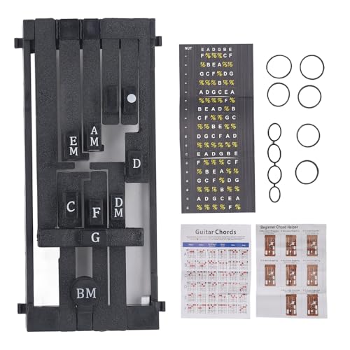 Gitarrenakkord Assister, Easy Chord Lernhelfer mit Fingerschmerzlinderung für Anfänger, für 36 Bis 41 Zoll Volksgitarren Gitarrenakkord Assister, Easy Chord Lernhelfer mit Fingerschmerzlinderung für Anfänger, für 36 Bis 41 Zoll Volksgitarren von SPYMINNPOO