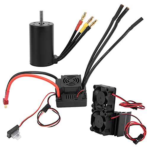 SPYMINNPOO RC Motor Combo Set, 1/8 RC Car 3660 3800KV Bürstenloser Motor + 80A Bürstenloser Regler mit Kühlkörper Modellspielzeug Zubehör Für Modellautos von SPYMINNPOO