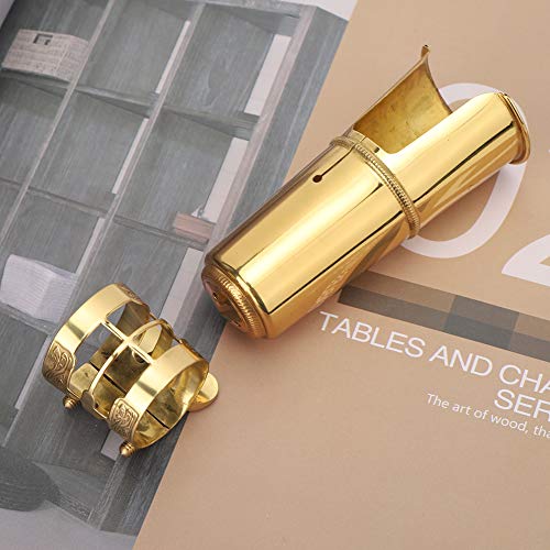Stylish Tenor Saxophon Mundstück Metall Clamp/Holder Cap Golden Musical Instrument Ersatzkit für Jazz Saxophon Player Stylish Tenor Saxophon Mundstück Metall Clamp/Holder Cap Golden Musical Instrument Ersatzkit für Jazz Saxophon Player von SPYMINNPOO