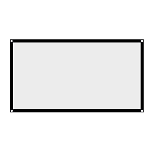 Tragbarer Nicht -Crase White Projector Curtain Screen 16: 9 für Campingfilm Im Freien (72 Zoll) von SPYMINNPOO