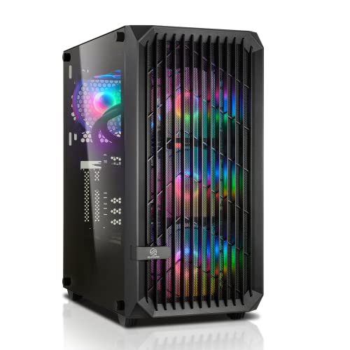 SQ-Tower 06T V2 RGB Gaming Gehäuse Mid-Tower ATX, Tempered Glass Panel, High Airflow Metal Mesh Front, 4X ARGB 120mm Lüfter vorinstalliert, schwarz SQ-Tower 06T V2 RGB Gaming Gehäuse Mid-Tower ATX, Tempered Glass Panel, High Airflow Metal Mesh Front, 4X ARGB 120mm Lüfter vorinstalliert, schwarz von SQ-Power