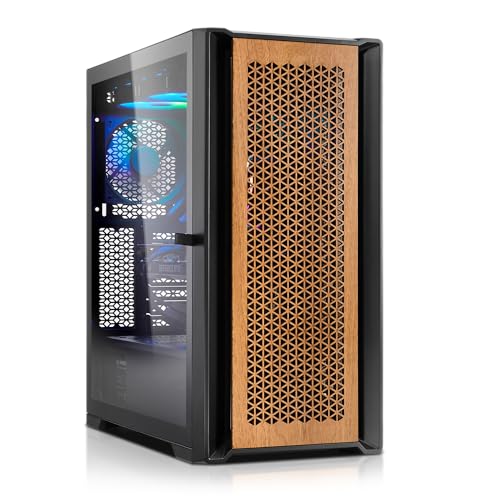 SQ-Tower 08W Gaming Gehäuse Mid-Tower ATX, Tempered Glass Panel, High Airflow Holz Mesh Front, schwarz SQ-Tower 08W Gaming Gehäuse Mid-Tower ATX, Tempered Glass Panel, High Airflow Holz Mesh Front, schwarz von SQ-Power
