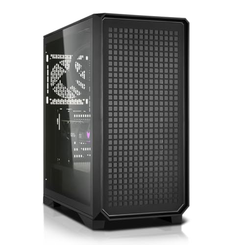 SQ-Tower 09M Gaming Gehäuse Mid-Tower ATX, Tempered Glass Panel, High Airflow Metal Mesh Front, schwarz SQ-Tower 09M Gaming Gehäuse Mid-Tower ATX, Tempered Glass Panel, High Airflow Metal Mesh Front, schwarz von SQ-Power