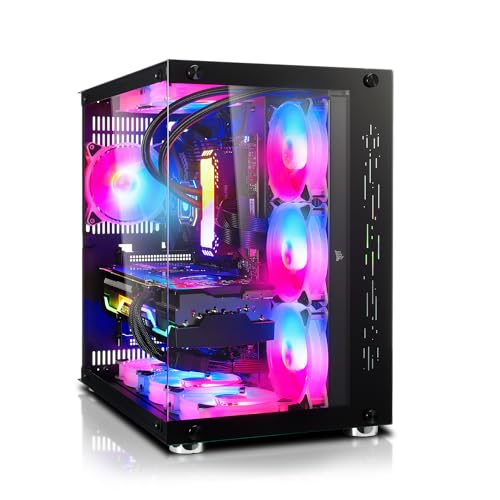 SQ-Tower Xtreme H01T RGB Gaming Gehäuse Mid-Tower ATX, Tempered Glass Panel, 10x ARGB 120mm Lüfter vorinstalliert, schwarz SQ-Tower Xtreme H01T RGB Gaming Gehäuse Mid-Tower ATX, Tempered Glass Panel, 10x ARGB 120mm Lüfter vorinstalliert, schwarz von SQ-Power