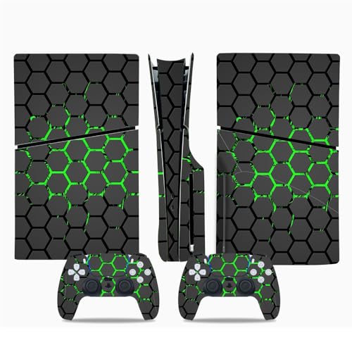 Aufkleber für Sony PS5 Slim Konsole Disk Edition Carbon Fiber Skin Cover Aufkleber Host Center Decals Spielkonsole Zubehör (2) von SQALCXY