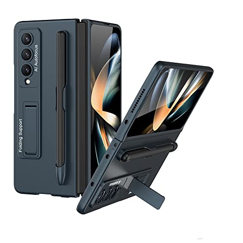 Geeignet für Samsung Galaxy Z Fold4 Phone Case Ultra-Thin Bracket Pen Slot Anti-Drop Male und Female Couple Phone Protection Cover (Grün) von SQALCXY