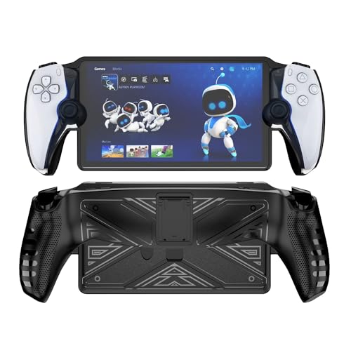 SQALCXY Hülle für Sony Playstation Portal Game Machine TPU mit Standfuß Schutzhülle Game Machine Schutzhülle Soft TPU Bumper - Anti Slip (Schwarz) von SQALCXY