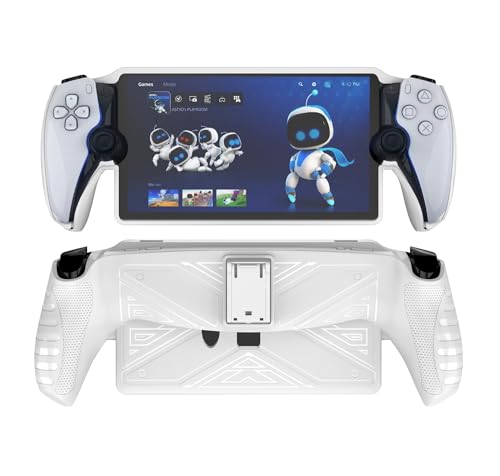 SQALCXY Hülle für Sony Playstation Portal Game Machine TPU mit Standfuß Schutzhülle Game Machine Schutzhülle Soft TPU Bumper - Anti Slip (Weiß) von SQALCXY