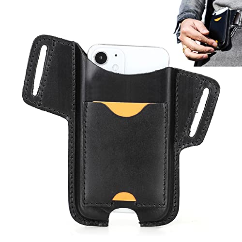 Handy Holster Echt Leder Schutz Hülle, Tragbare Gürteltasche Handytasche, Herren Gürtel Hülle Reise Holster mit Gürtelschlaufe für iPhone 7/8/iPhone SE2/iPhone 12Mini/13Mini Black S Handy Holster Echt Leder Schutz Hülle, Tragbare Gürteltasche Handytasche, Herren Gürtel Hülle Reise Holster mit Gürtelschlaufe für iPhone 7/8/iPhone SE2/iPhone 12Mini/13Mini Black S von SQCOOL