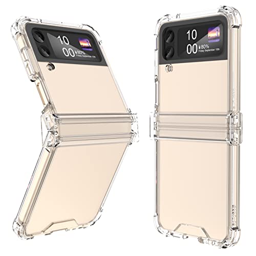 Entworfen für Galaxy Z Flip 3 Hülle mit Scharnierschutz, Samsung Flip 3 Vollabdeckung, stoßfest, schlankes Handyschutz, transparent für Z Flip 3 5G (2023), transparent von SQMCase