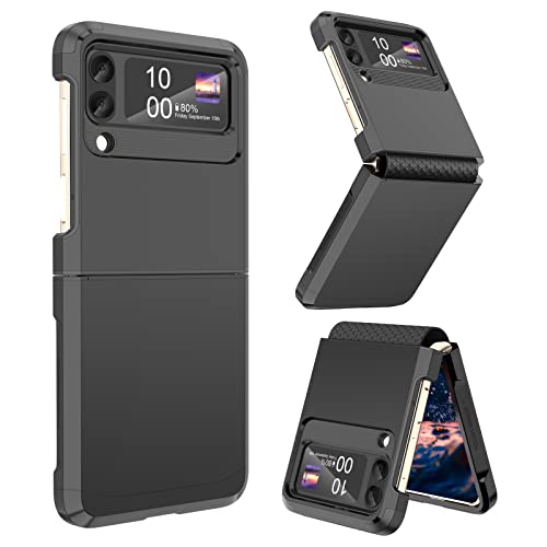 Schutzhülle für Galaxy Z Flip 4 mit Scharnierschutz für Samsung Flip 4, robust, stoßfest, Ganzkörper-Schutzhülle für Z Flip 4 5G (2023), Schwarz von SQMCase