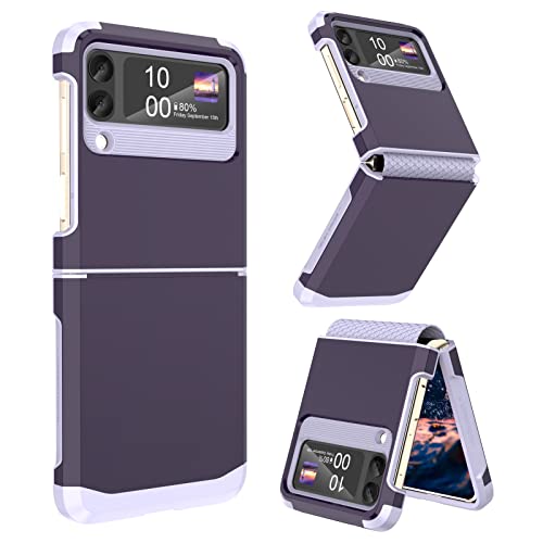Schutzhülle für Galaxy Z Flip 4 mit Scharnierschutz für Samsung Flip 4, robust, stoßfest, Ganzkörper-Schutzhülle, für Z Flip 4 5G (2023), Violett von SQMCase