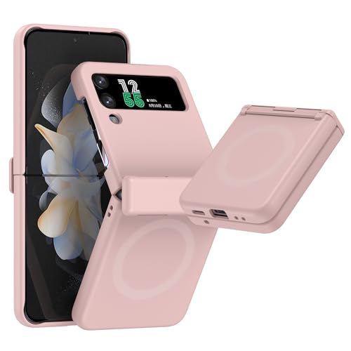 Entworfen für Samsung Galaxy Z Flip 4/3 Hülle, magnetisch, mit Scharnierschutz [kompatibel mit MagSafe], stoßfeste Schutzhülle für Damen, Herren, Rosa von SQMCase
