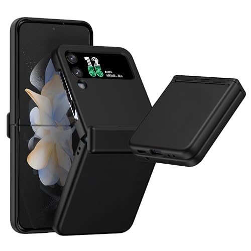 Entworfen für Z Flip 4/3 Hülle mit Scharnierschutz, vollständige Abdeckung, stoßfest, schlanker Schutz für Samsung Galaxy Z Flip 4/3 (Schwarz) von SQMCase
